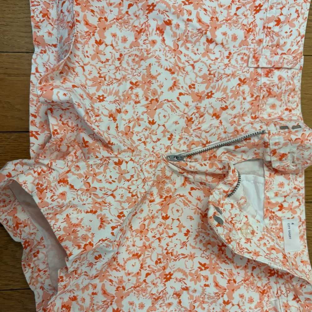 Orange and White Floral Gap shorts